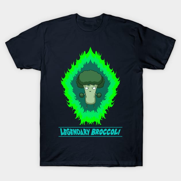 Legendary Broccoli, extremely powerful broccoli! T-Shirt by mrbitdot